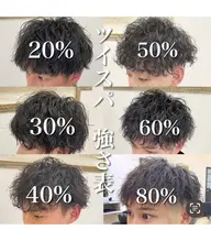 トレンドのツイストスパイラル＋カット　¥14000