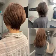 カット、シャンプー、ブロー