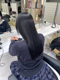 【💙🖤ブルーブラック🖤💙】似合わせカット+ブリーチなしダブルカラー🫧🫧