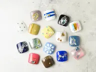 初回オフ無料★親指アート/マグネットフットジェルネイル