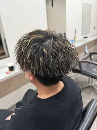 カット+メンズパーマ+メンズハイライト