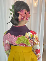 2027年卒業式💐袴着付け+透け感ヘアセット