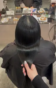 縮毛矯正 + 5step treatment 🐩(梅雨のうねりや広がり前に向けてサラサラストレートに♩)