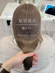 【✨髪質改善✨】🤍酸熱トリートメント《事前導入剤&仕上げハホニコトリートメント込》➕カット➕プレミアムカラー🤍/艶髪