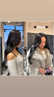 【黒染めを使わずBLACKヘアー✨🖤🤍】透明感のあるBLACK✨マグネットカラー使用🌟