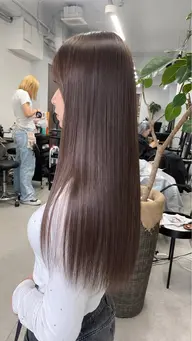 【艶髪🫧】うる艶カラー+髪質改善トリートメント+カット