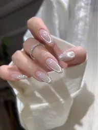マグネットxフラッシュのダブルフレンチネイル✨✨