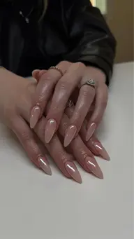 ジェルネイル+ミラーネイル
