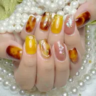 🪐HAND🪐🔥【秋限定】🍂 べっ甲（べっこう）ネイル(パーツやり放題)