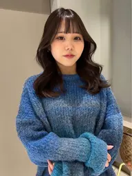 ✨極美髪改善コース【巻かなくても可愛い】韓国風コテ巻きパーマ🇰🇷×ミディアムレイヤー✂️