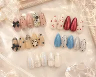 【オフあり】【自爪】華やか🌹フェミニン定額アート