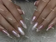 話題ネイル・海外大人気韓國ネイル－>マグネット+カラーフレンチ￥7500