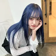 色落ちも綺麗なネイビーカラー💙💙【ダブルカラー+トリートメント】#ネイビーブルー #ブルーブラック