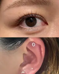 耳ツボジュエリー👂🏻💎+まつげパーマ(耳ツボはおまかせデザイン)
