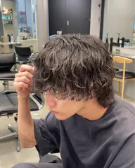 【骨格矯正カット+ウルフパーマ】(波巻き、縦落ち、シャドウなど)