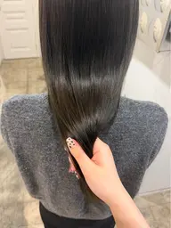 髪質改善ストレート🌿+透明感カラー