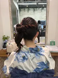 【お祭り🍧🎇に向けて✮*｡ﾟ】まとめ髪ヘアセット🎀