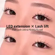 《LEDマツエク×マツパ》フラットラッシュ100本🪽[デザイン選べます]