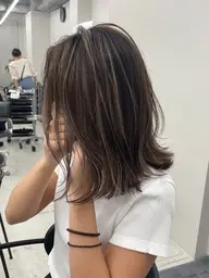 【平日限定】赤み消し×色落ちまで綺麗✨ |細めハイライトで作る上品透明感カラー🩶