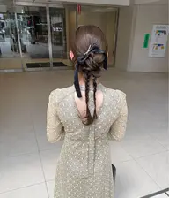 🎀お呼ばれヘアセット🎀 #カチモリ#ヘアセット#ヘアアレンジ#編み下ろし#ツインアレンジ