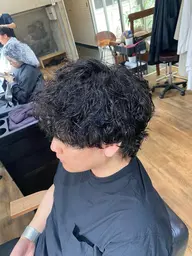メンズカット+シャドウパーマ