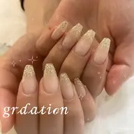 🎀チップ長さ出し10本ワンカラー ラメグラ(オフなし)