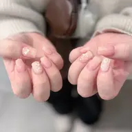【チップ】シンプルカワイイ⟡.·*.10本長さだし4本アート𖤐 ̖́-オフケア込