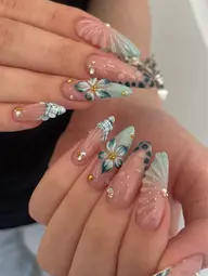 🍓3Dデザインコース｛10本チップ長さ出し＋アート＋つけ放題｝花🌸、やさしい3Dできます♪♪♪