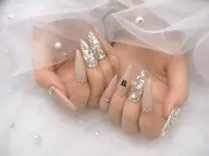 チップ長さだし🩵ワンカラーorラメグラデーション➕埋め尽くし2本