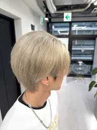 【men's】ブリーチ×2ハイトーンカラー+メンズカット+トリートメント