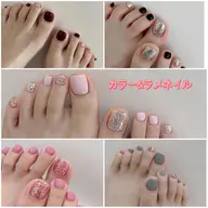 【FOOT】カラー&ラメネイル