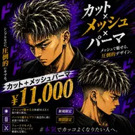 ⭐️8月限定⭐️激安垢抜けメニュー‼️【メンズカット&パーマ&ハイライト】11000円〜