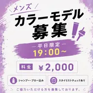 メンズカラー✨モデル ¥2,000