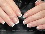 【スカルプ】チップ長さだし、ベース色付フレンチ