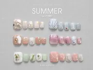 《8月末まで期間限定》フット👣選べる定額デザイン夏デザイン全6種¥7330【オフあり】初回オフ無料/パラジェル/浦和
