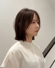 カット+カラー【切りっぱなしボブ】【レイヤーカット】【くびれボブ】【ニュアンスヘア】【ニュアンスボブ】