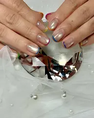 【何度でも同価格✨】マグネットスキニーフレンチ🧲極細ラインでトレンド感(オフ・ケア込) 💅技術向上キャンペーン中