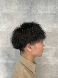 メンズカット+酸性パーマ ブリーチ毛に施術可