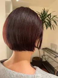 【minimo限定🩷】ボブカット+ブリーチなし暖色カラー+トリートメント🍇