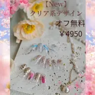 クリア系・ニュアンス系デザインがメインのデザインコース♪約20種類からお選びいただけます♪当店・他店オフいつでも無料♪