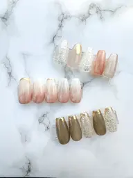 NEW🩷 KUGO秋ネイル💅🩷🩷🩷 ニュアンスネイル👜👡🤎💅オフ込み6600円
