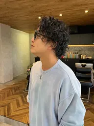 メンズ似合わせカット+パーマ+眉カット
