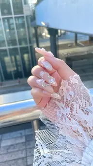 【ジェルオフ有】ラメグラデーション🤍