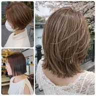 💜白髪ぼかしハイライト💜+髪質改善カラー+トリートメント(煌水込み)+✂️カット✂️