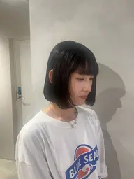 💙前髪縮毛🩵カット+前髪縮毛矯正+うる艶トリートメント🪽顔周り縮毛/艶々ストレート