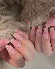 【長さだし10本】韓国トレンド🎀うるうる．チークネイル💅