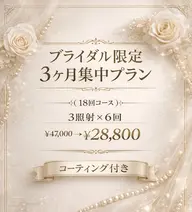 【ブライダル限定18回】集中3ヶ月プラン💐（3回✖️6コース）トリートメント付✨