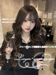 《🌟9月6日まで❣️🌟》🎀悩んでいる方必見🎀✨ブリーチなし✨うる艶韓国風カラー+1stepトリートメント
