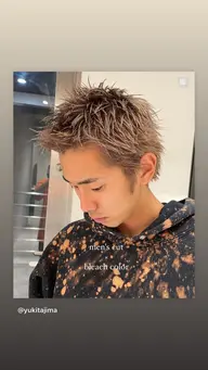 メンズカット+ダブルカラー⚡️+クイックトリートメント(ブリーチ込み)