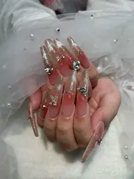 超ロング長さ出し💅120分アート放題🩵(オフ込み) 持ち込みデザインok︎👍🏻 ̖́-